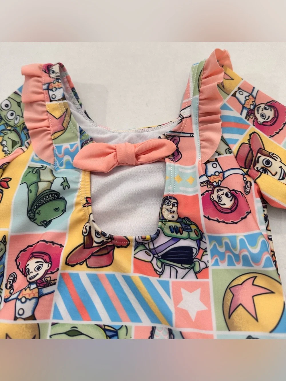 Disney Pixar Toy Story Toddler Girl Long- Sleeve One- Piece Swimsuit, Size 2T